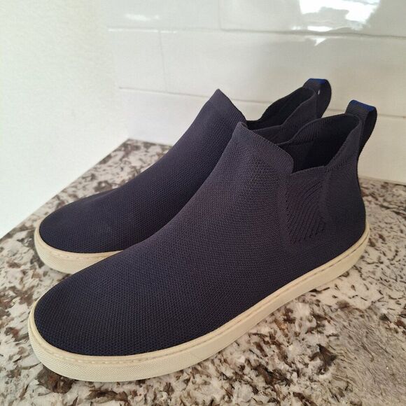 Rothy's Chelsea Boot Knit High Top Sneakers 10.5 Blue - Picture 4 of 9